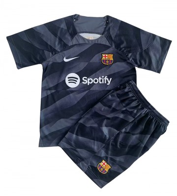 Barcelona Målmand Replika Babytøj Udebanesæt Børn 2023-24 Kortærmet (+ Korte bukser)